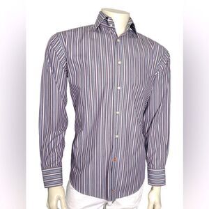 Thomas Dean Long Sleeved Casual Dress Shirt Size M Like New Condition Worn Once